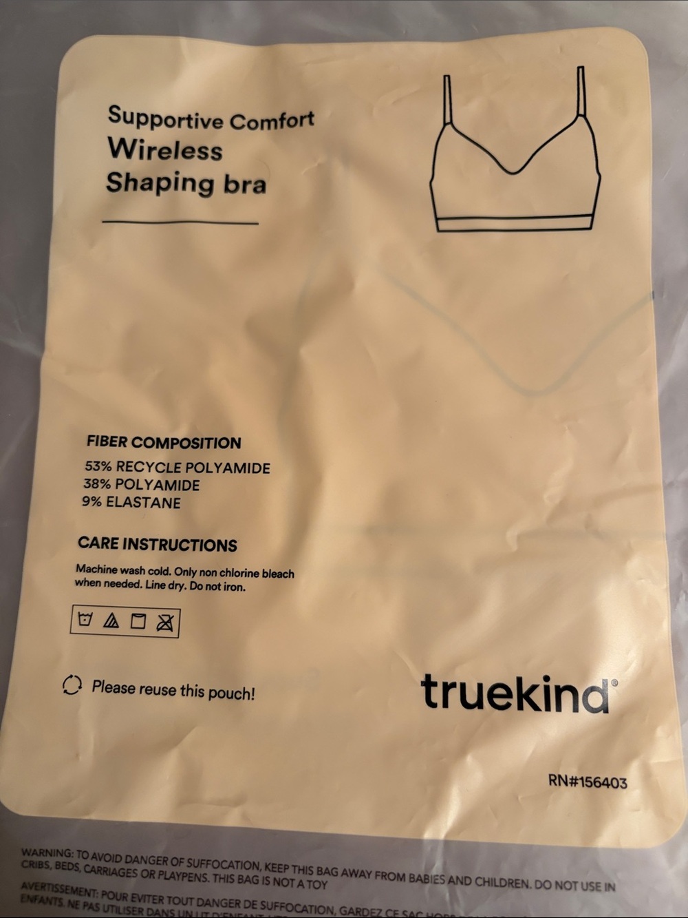 Truekind Wireless Shaping Bra — Cream